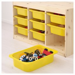 Storage Stand with Yellow Boxes