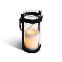 LED FLICKERING CANDLE METAL CASE AND GLASS